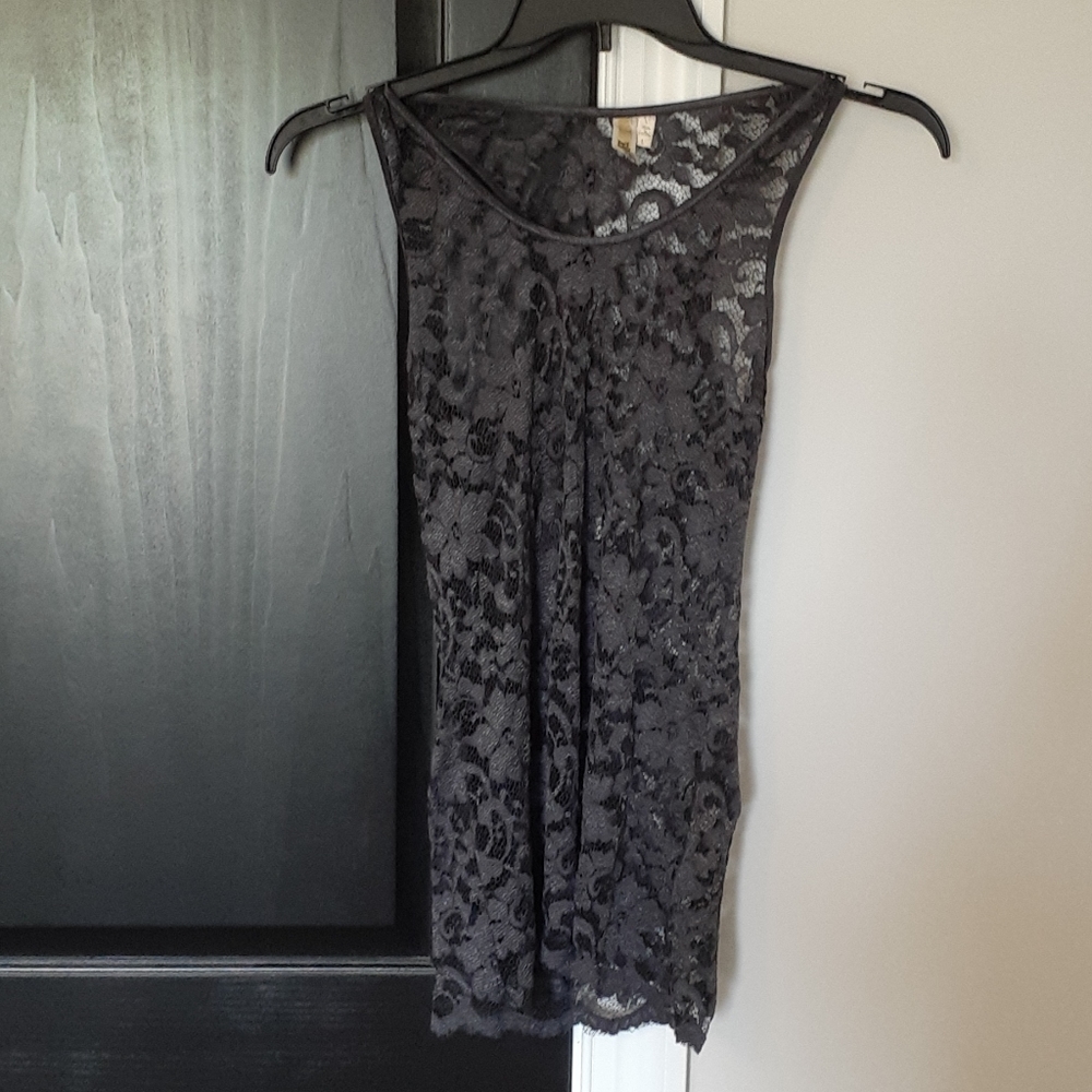 BKE Grey lace tank